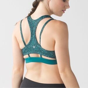 Lululemon Splendour Sport Bra Flashback Static Seamist Forage Teal Womens 6